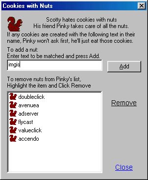 Unwanted Cookie Dialog