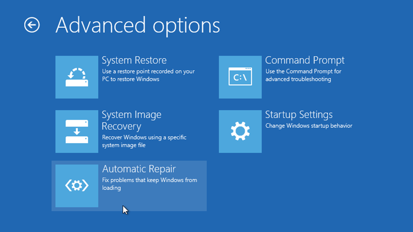 Windows 8 Advanced Options